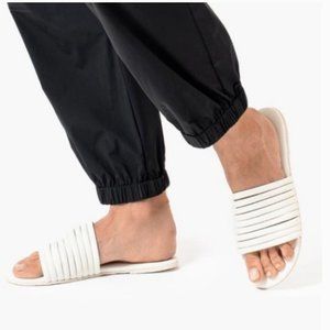 TKEES Caro Leather Sandals Slides Cream White Strappy Womens Size EUR 37 US 6